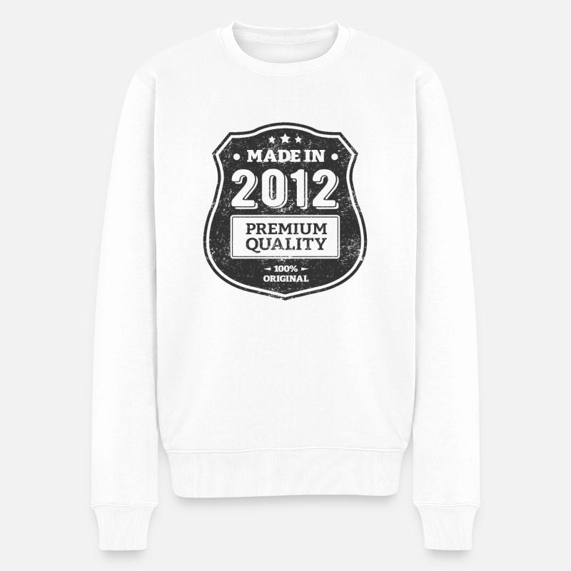 HERGESTELLT 2012 - Männer Premium Bio Pullover - Weiß