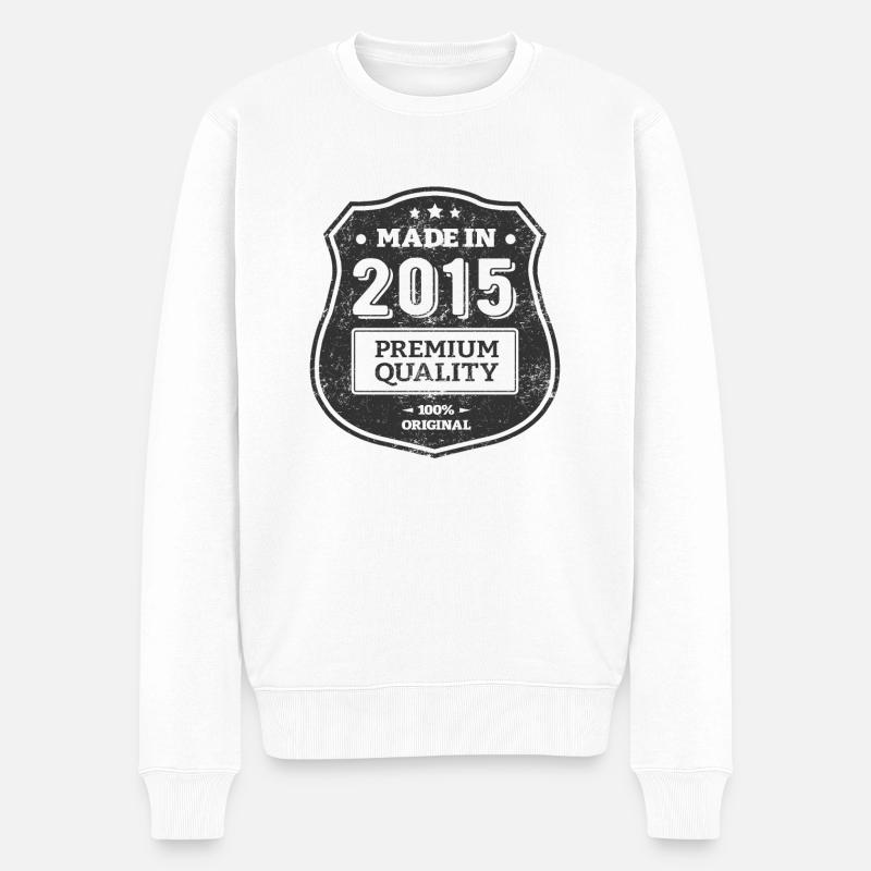 MADE IN 2015 - Pull Premium bio Homme - blanc