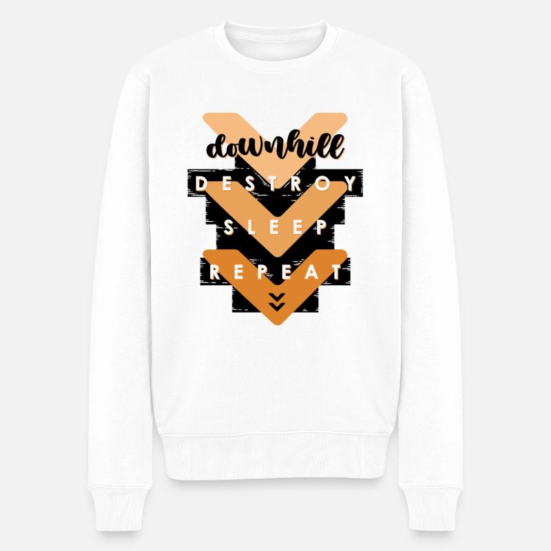 Downhill - Männer Premium Bio Pullover - Weiß