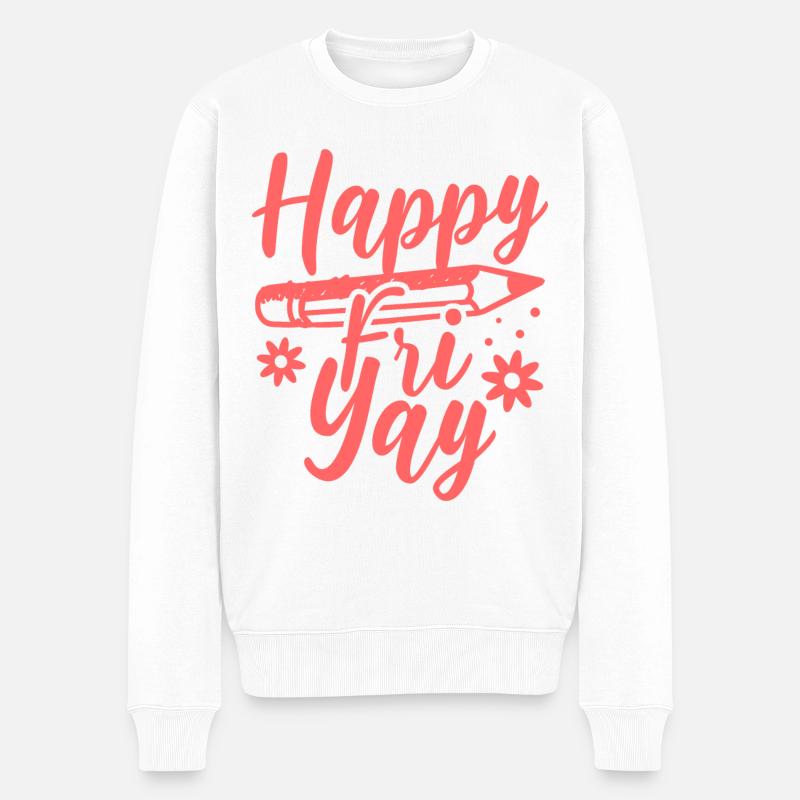 Humour Vendredi Enseignant Weekend - Pull Premium bio Homme - blanc