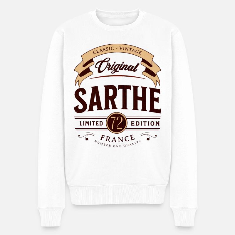 Departamento Sarthe Frankreich - Männer Premium Bio Pullover - Weiß