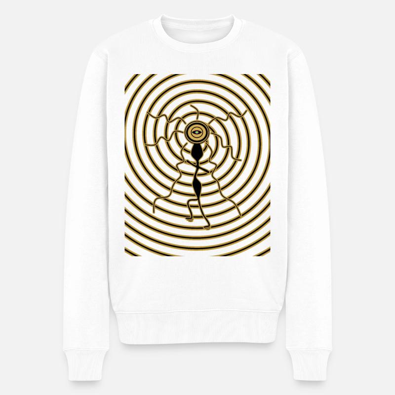 Drittes Auge tanzt - Männer Premium Bio Pullover - Weiß