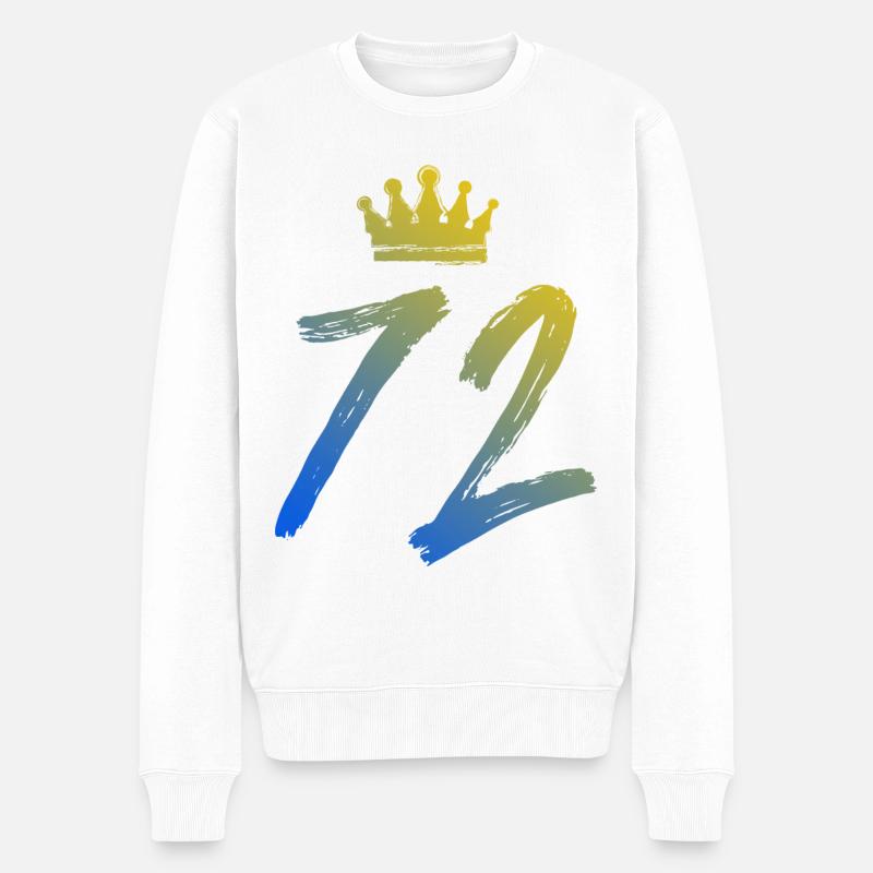 72 Couronne numérique - Pull Premium bio Homme - blanc