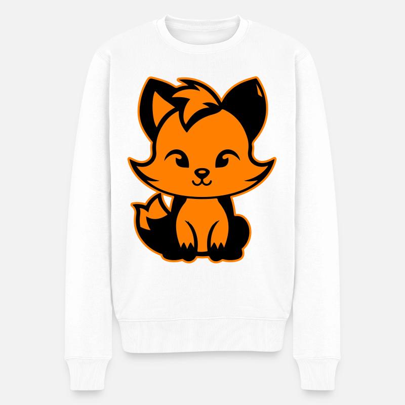 Renard mignon mignon bébé - Pull Premium bio Homme - blanc