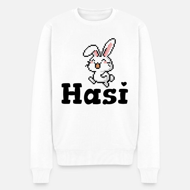 Hasi - Männer Premium Bio Pullover - Weiß