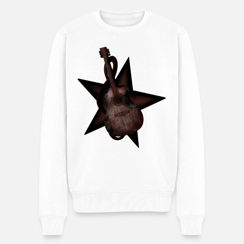 Clef de guitare Star - Pull Premium bio Homme - blanc