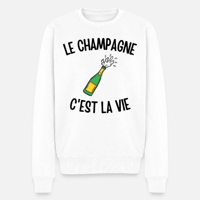 Le c'est la vie - Pull Premium bio Homme - blanc