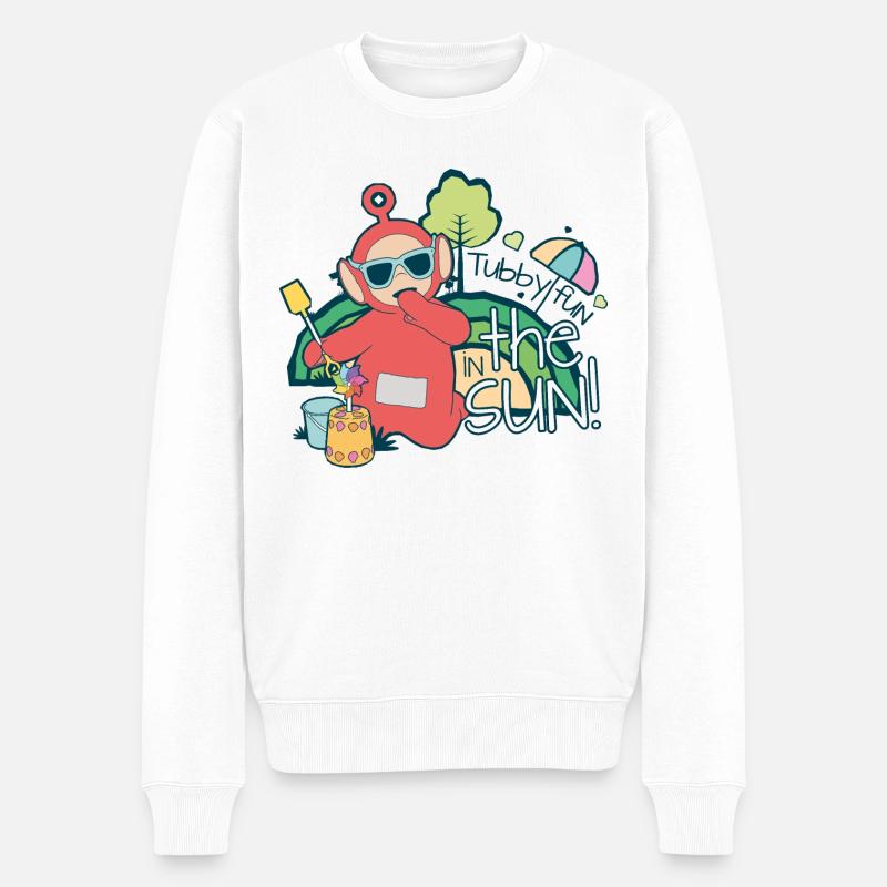 Teletubbies Fun In The Sun Mit Po - Männer Premium Bio Pullover - Weiß