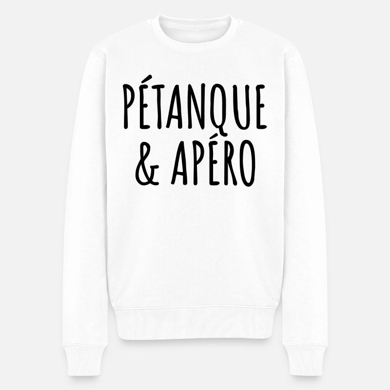 Pétanque et apéro - Pull Premium bio Homme - blanc