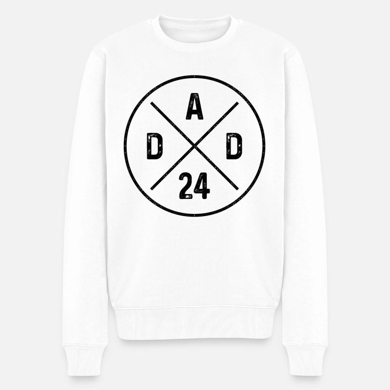 Dad 24 Vater Nachwuchs Baby Ankündigung Papa 2024 - Männer Premium Bio Pullover - Weiß
