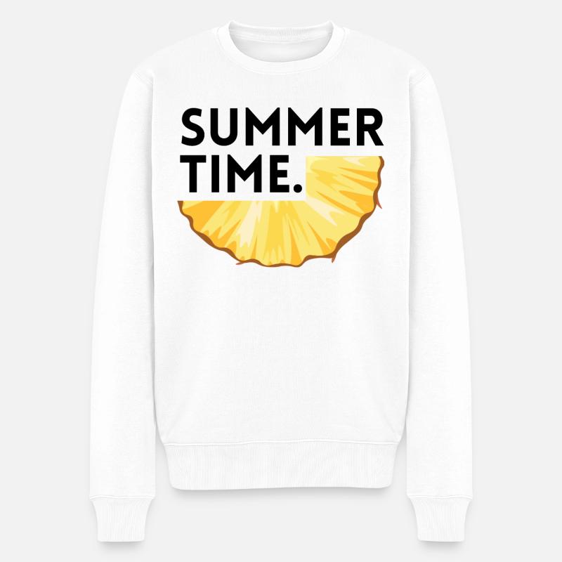Summer time - Ananas - Pull Premium bio Homme - blanc