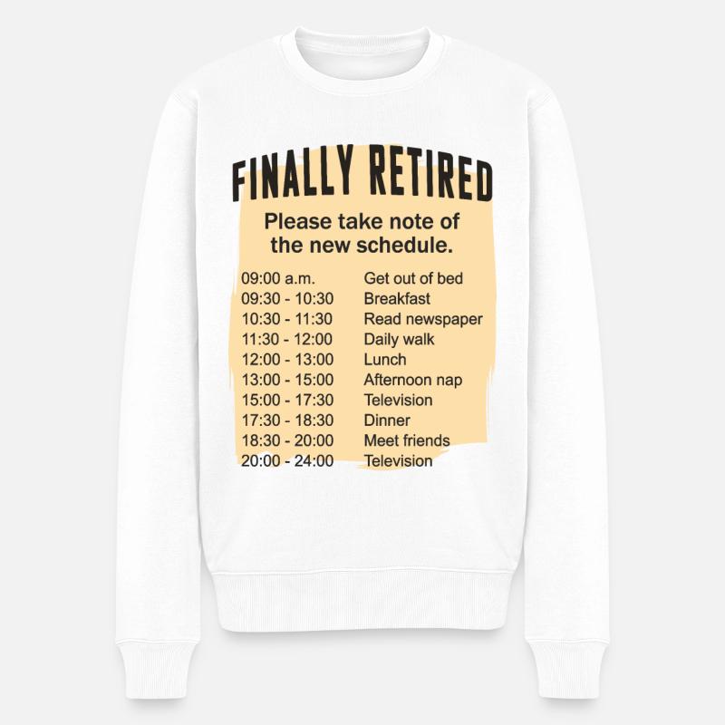 Rentner Zeitplan Tagesablauf - Männer Premium Bio Pullover - Weiß