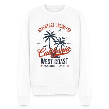 Malibu Kalifornien Surferparadies - Männer Premium Bio Pullover - Weiß - Vorne - Thijin (182cm)