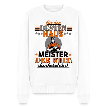 Hausmeister Geschenk für Weihnachten & Geburtstag - Männer Premium Bio Pullover - Weiß - Vorne - Thijin (182cm)