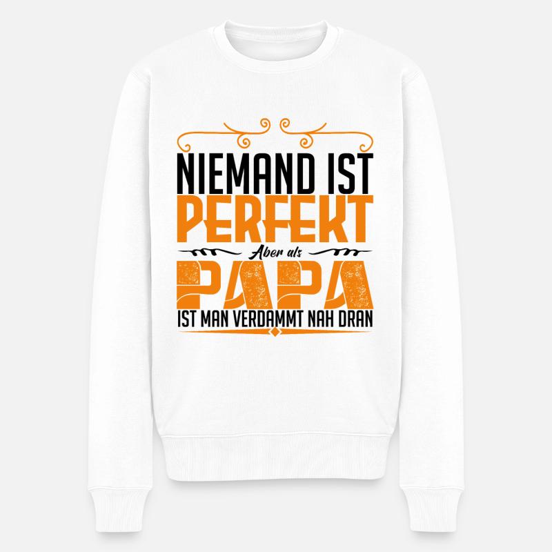 perfekt dad - Männer Premium Bio Pullover - Weiß