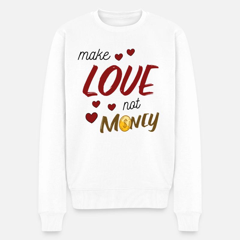Faites l’amour, pas l’argent - Pull Premium bio Homme - blanc