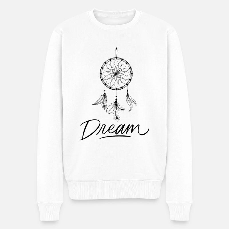 Traumfänger Dream - Männer Premium Bio Pullover - Weiß