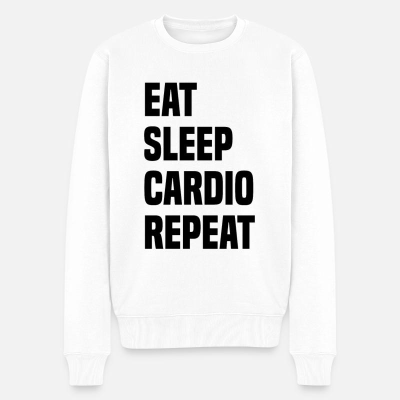 Manger Sommeil Cardio Répéter - Pull Premium bio Homme - blanc