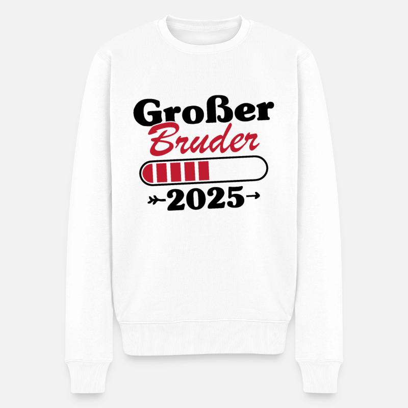 Großer Bruder Loading 2025 - Männer Premium Bio Pullover - Weiß