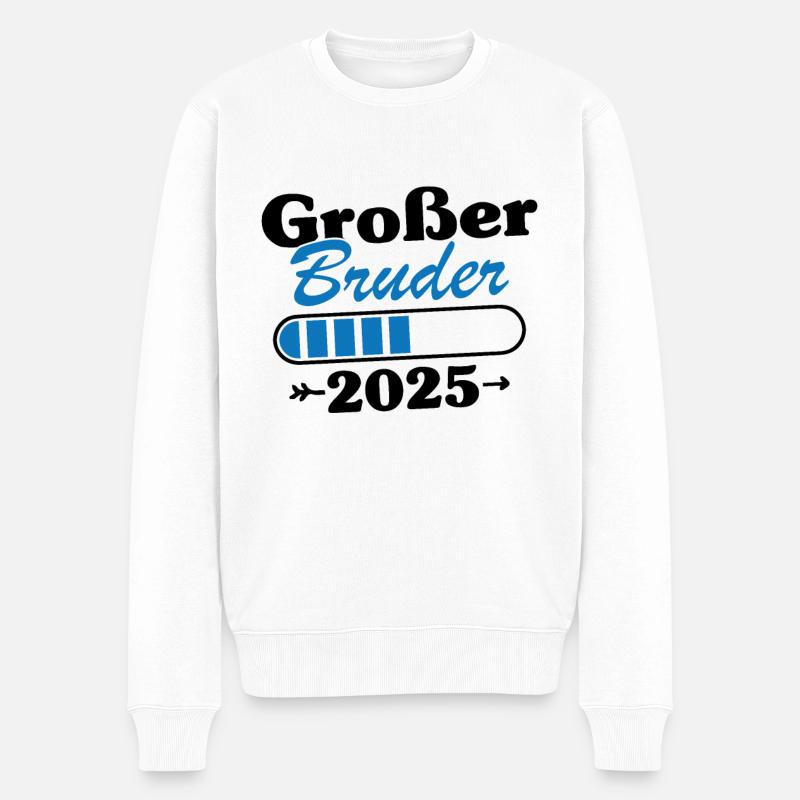 Großer Bruder Loading 2025 - Männer Premium Bio Pullover - Weiß