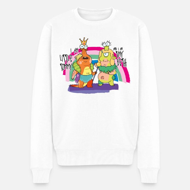 Rick and Morty Little Tommy und Tiny Beth - Männer Premium Bio Pullover - Weiß