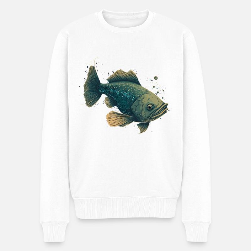 Drôle de poisson - Pull Premium bio Homme - blanc