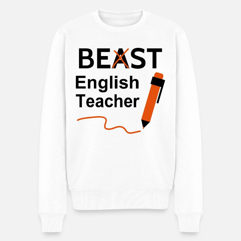 Funny Beast Meilleur professeur d’anglais - Pull Premium bio Homme - blanc