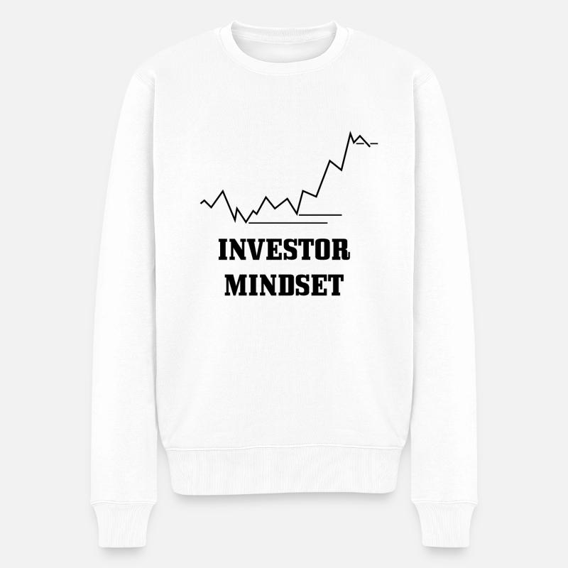 Denkweise der Anleger - Männer Premium Bio Pullover - Weiß