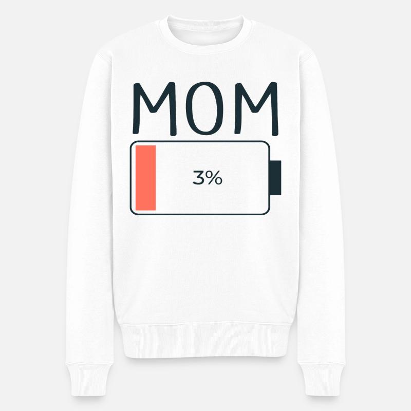 Mama Batterie faible - Pull Premium bio Homme - blanc