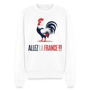 Allez La France Design Supporter Sportif football - Pull Premium bio Homme - blanc - Devant - Thijin (182cm)