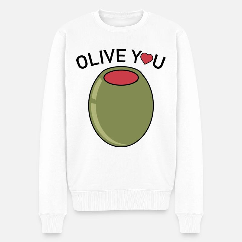 Olive You - Pull Premium bio Homme - blanc