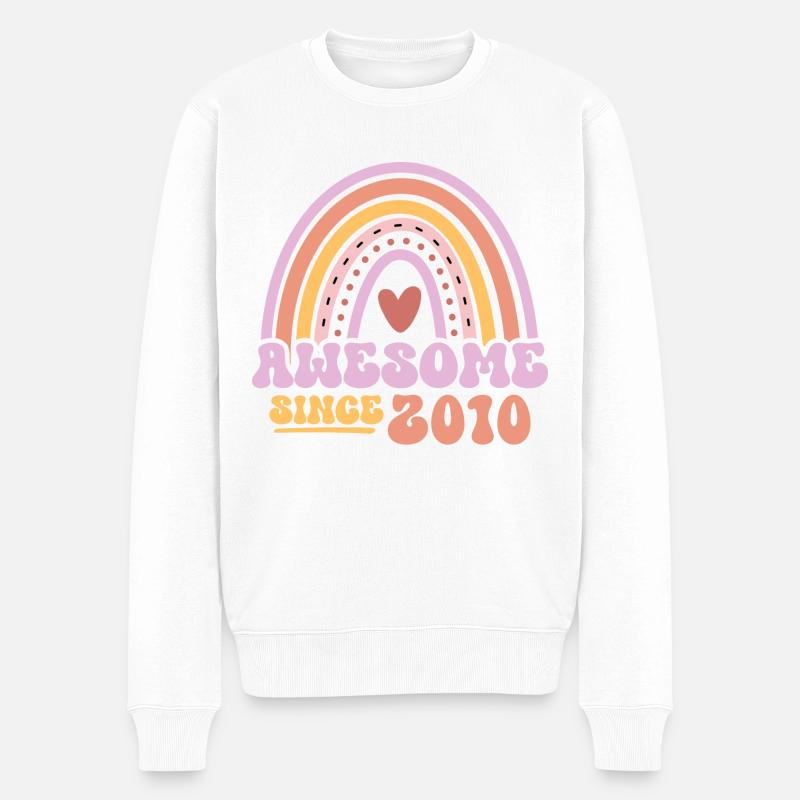 Großartig seit 2010 Retro Vintage Geburtstag - Männer Premium Bio Pullover - Weiß