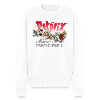 Asterix - The important thing is to participate! - Men's Premium Organic Jumper - white - Front - Thijin (182cm)