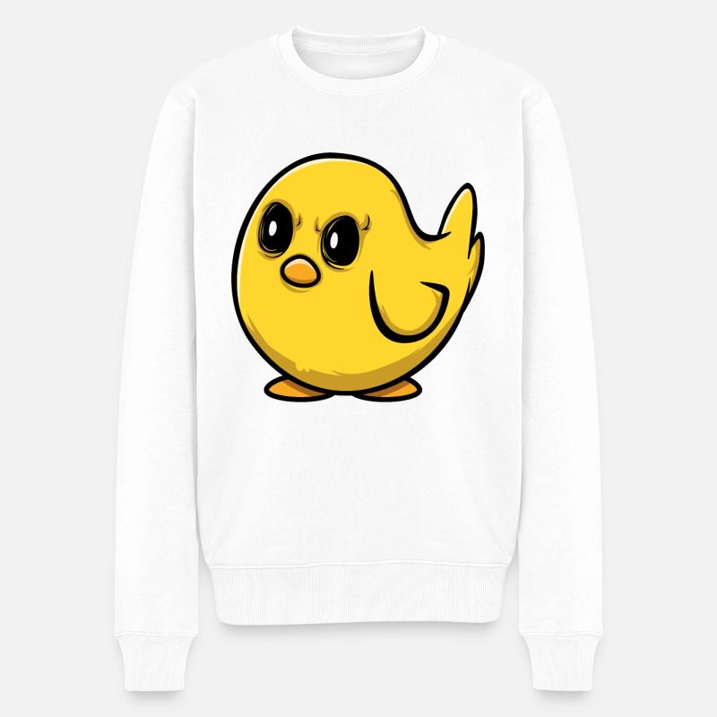 Wütendes Küken - Männer Premium Bio Pullover - Weiß