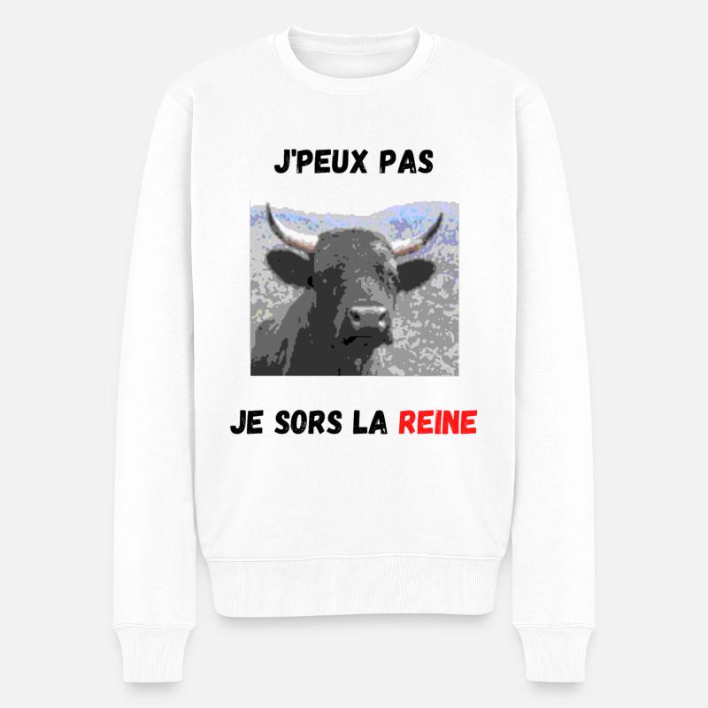 Vache Race d'Hérens - Pull Premium bio Homme - blanc