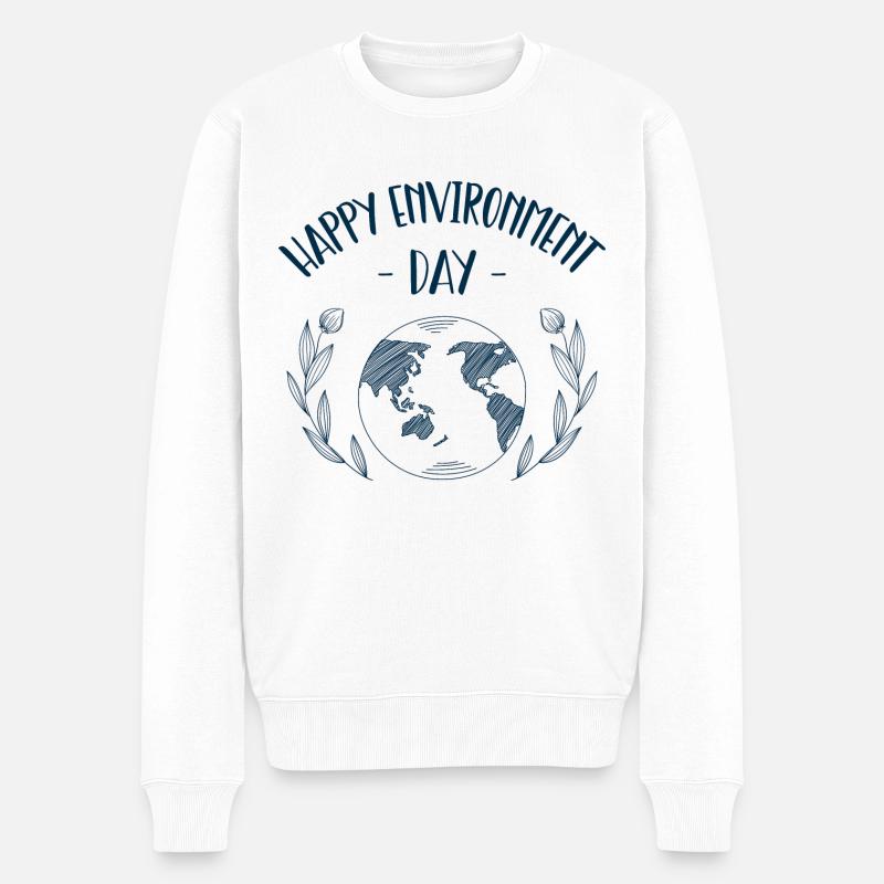 Happy Environment Day - Pull Premium bio Homme - blanc