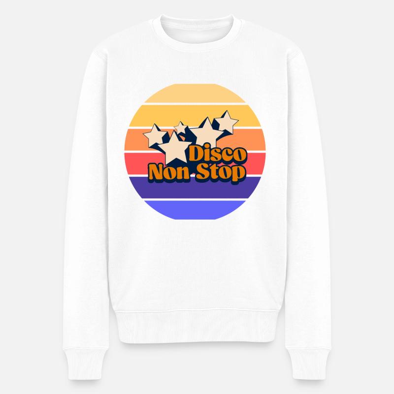 Disco non stop ! Non stop disco - Pull Premium bio Homme - blanc
