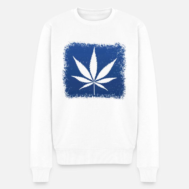 Kiffen - Männer Premium Bio Pullover - Weiß