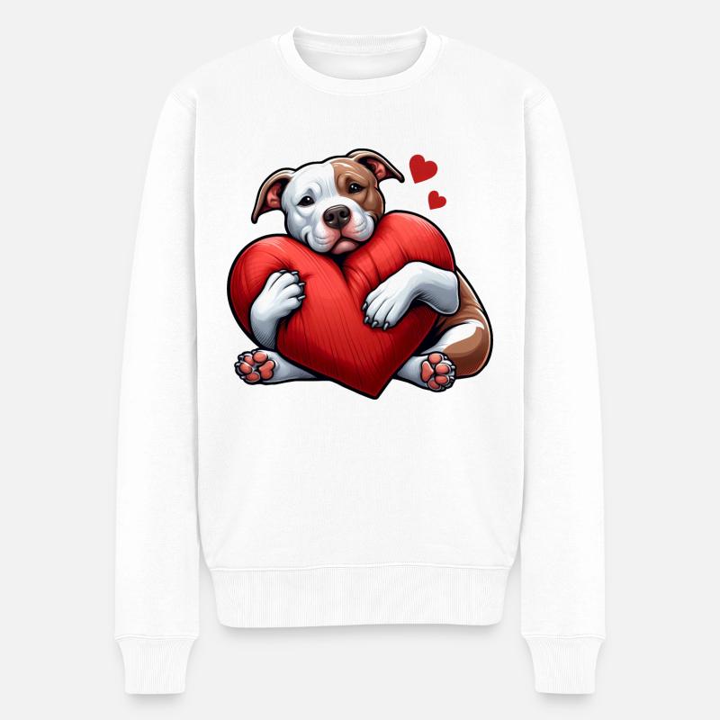 Cadeaux de propriétaire de pitbull - Pull Premium bio Homme - blanc