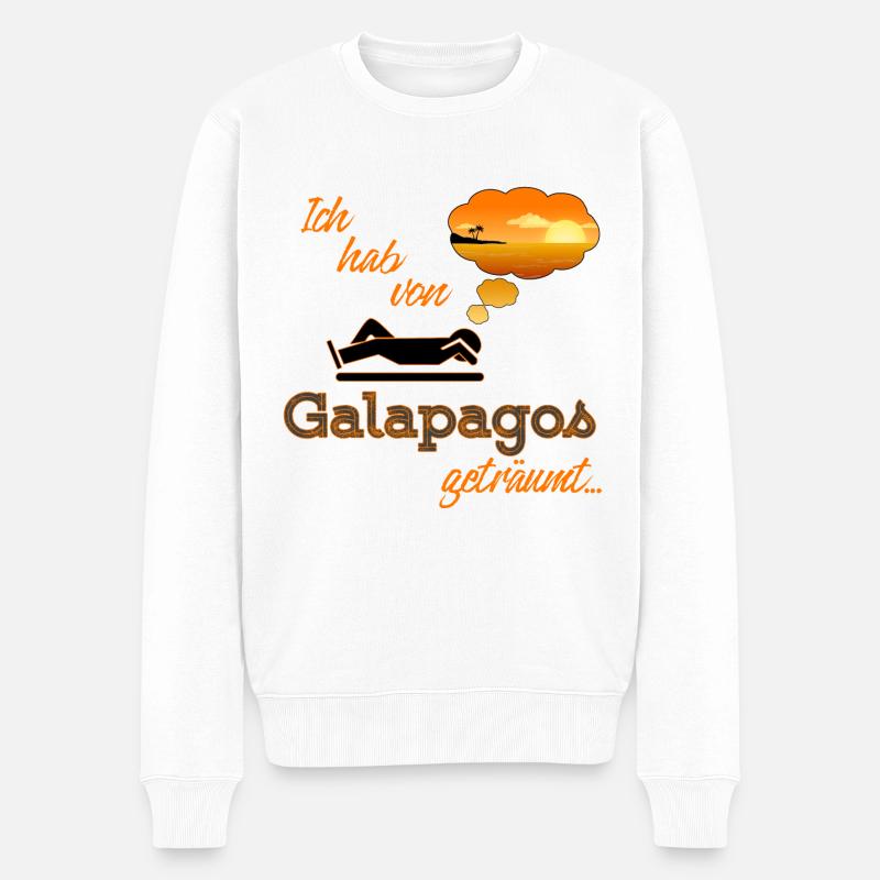 Ich hab von den Galapagos Inseln geträumt - Männer Premium Bio Pullover - Weiß