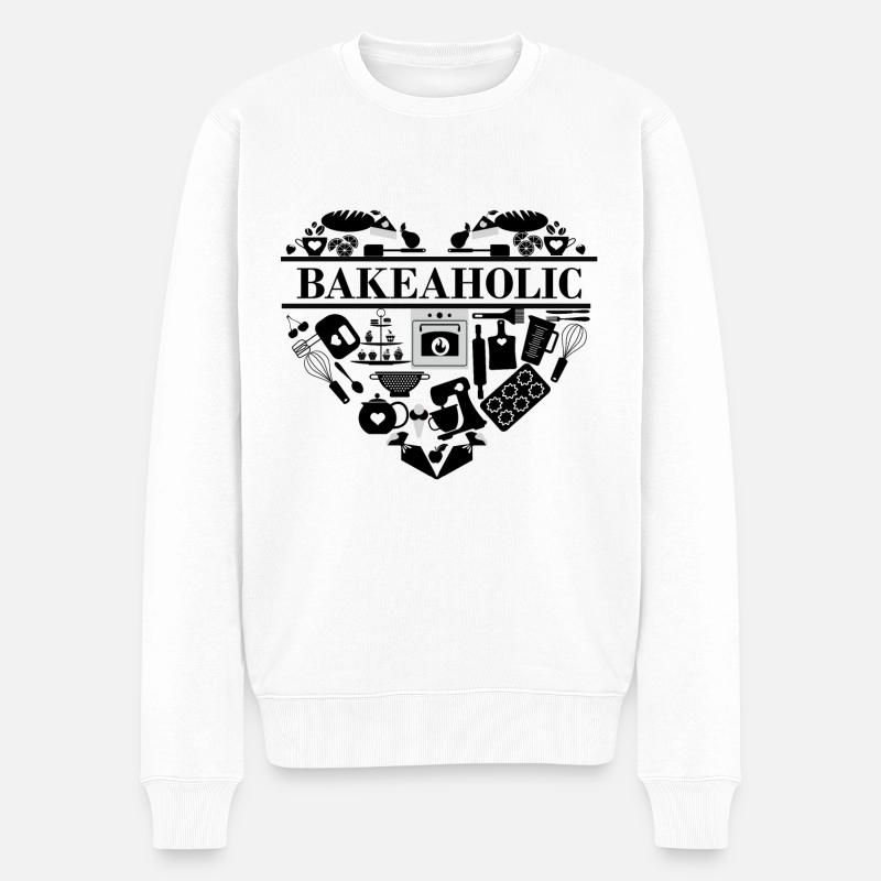 Bakeaholic - Männer Premium Bio Pullover - Weiß