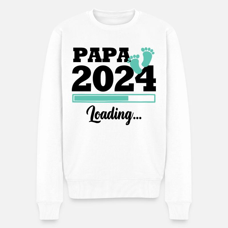 Papa 2024 loading - Pull Premium bio Homme - blanc