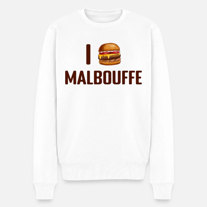 I Love Malbouffe - Pull Premium bio Homme - blanc