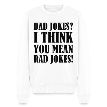 Papa blagues Rad Blagues - Pull Premium bio Homme - blanc - Devant - Thijin (182cm)