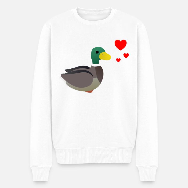 Canard Saint-Valentin - Pull Premium bio Homme - blanc