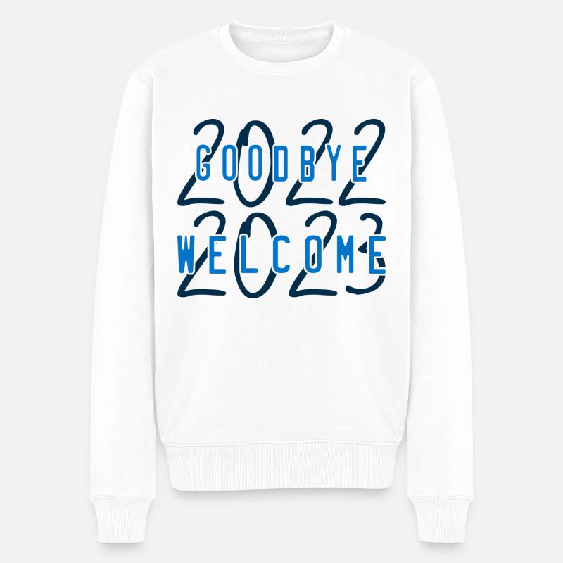 welcome 2023 - Pull Premium bio Homme - blanc