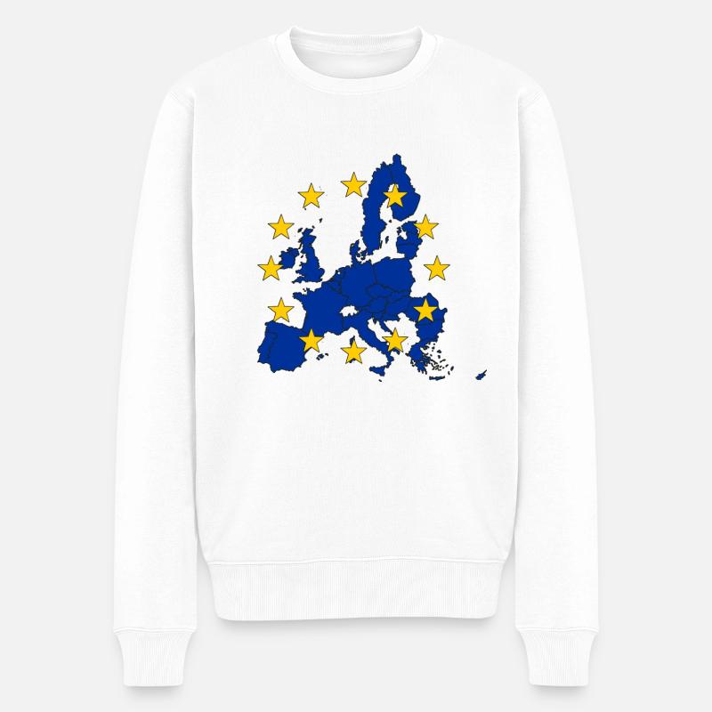 Europäische Union - Männer Premium Bio Pullover - Weiß