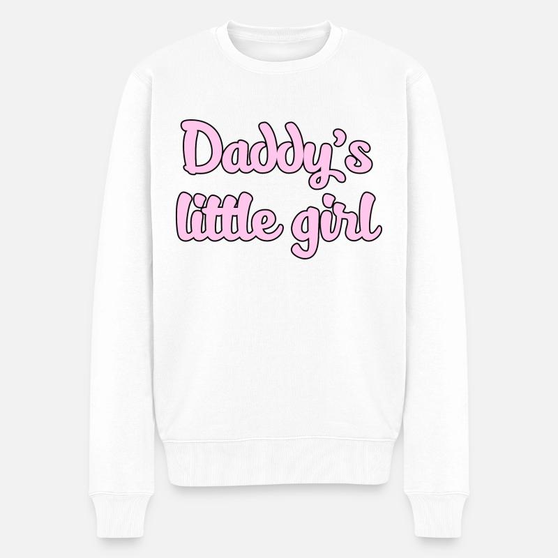 Daddy's Girl Grafik - Männer Premium Bio Pullover - Weiß