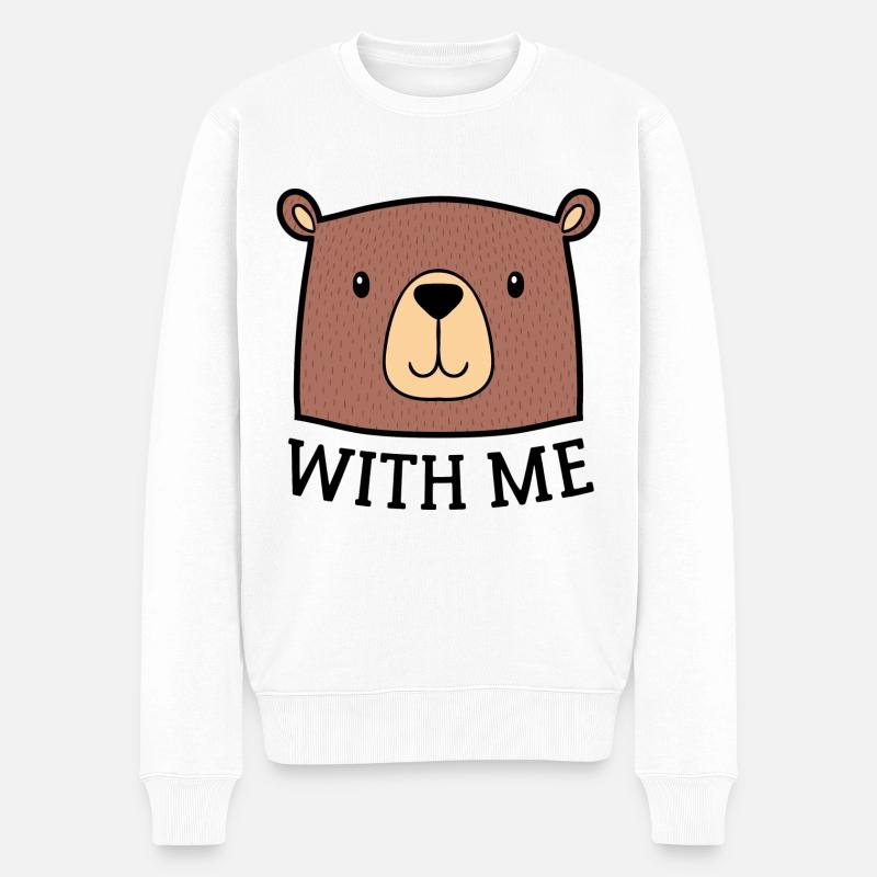 Bär mit mir - Männer Premium Bio Pullover - Weiß