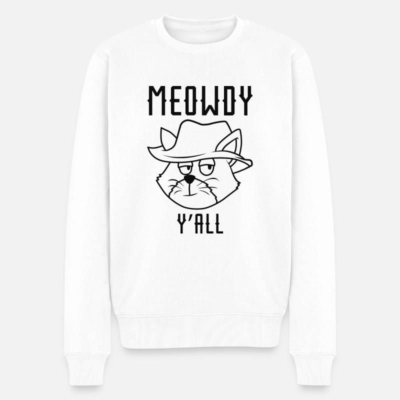Meowdy Y’all - Pull Premium bio Homme - blanc